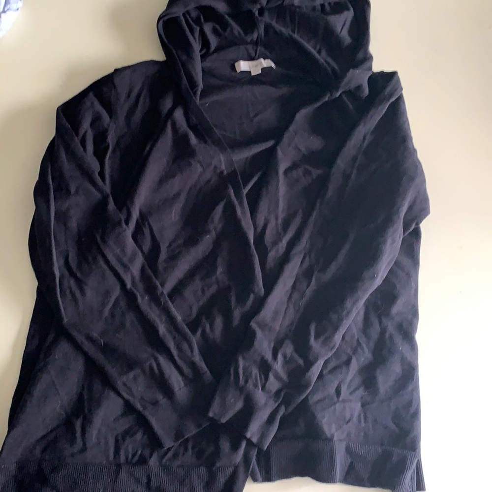 Black hooded cardigan
